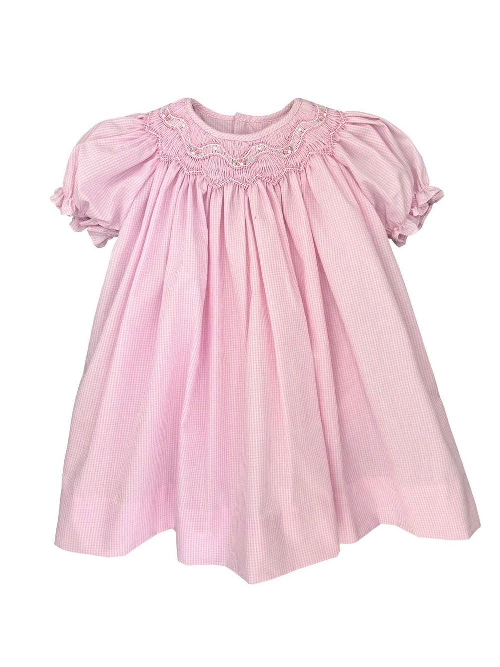 Petit Ami Pink Smocked Puff Sleeve Dress